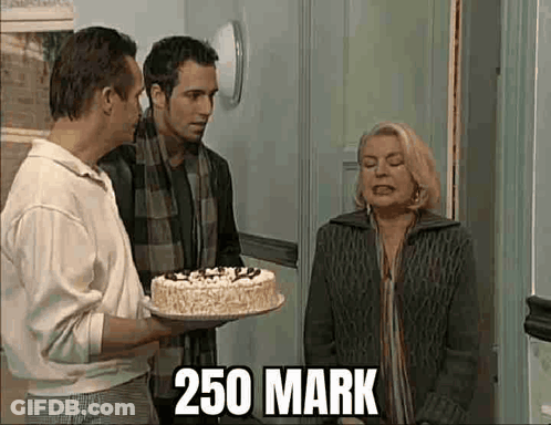 Man Holding Cake For Woman, Another Man Watching GIF