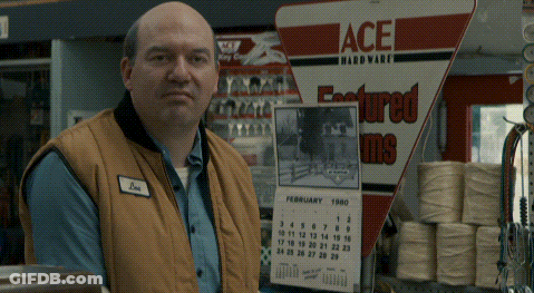 Man Holding Calendar Saying February 1980 GIF