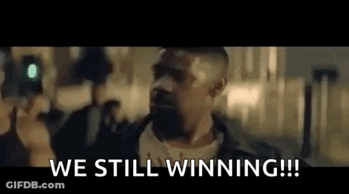 Man Holding Camera Saying We Still Winning GIF