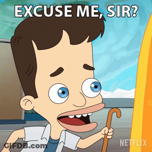 Man Holding Cane Saying Excuse Me Sir GIF