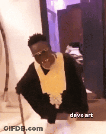 Man Holding Cane With Devx Art GIF