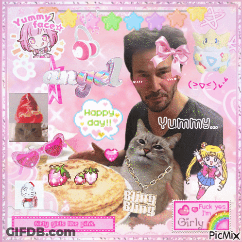 Man Holding Cat Yummy GIF