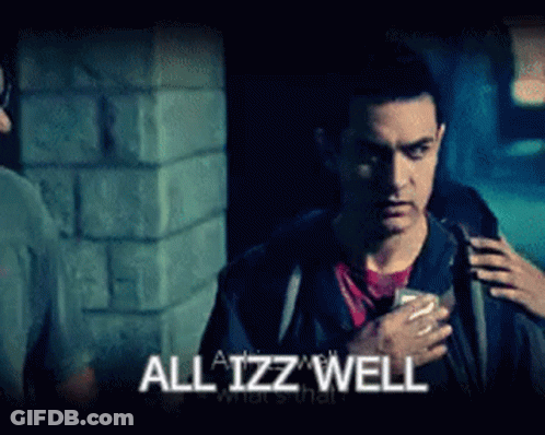 Man Holding Cell Phone Saying All Izz Well GIF