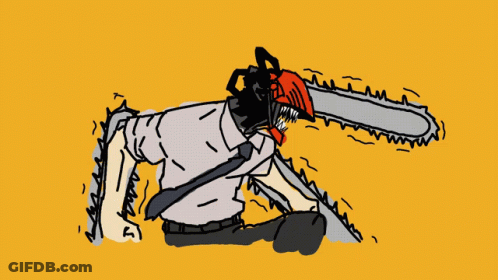 Man Holding Chainsaw GIF