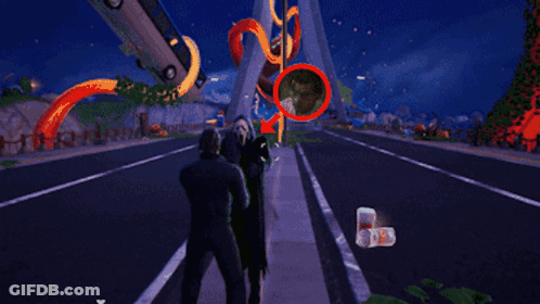 Man Holding Chainsaw With Red Circle GIF