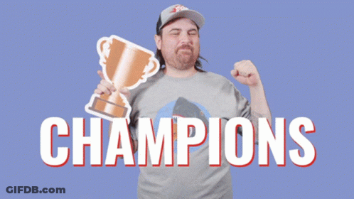 Man Holding Champions Trophy GIF