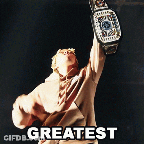 Man Holding Championship Belt Greatest GIF