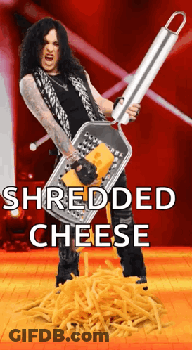 Man Holding Cheese Grater Over French Fries GIF
