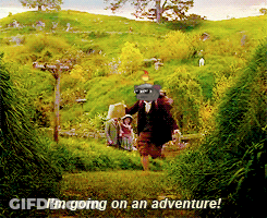 Man Holding Child Saying I'm Going On An Adventure GIF