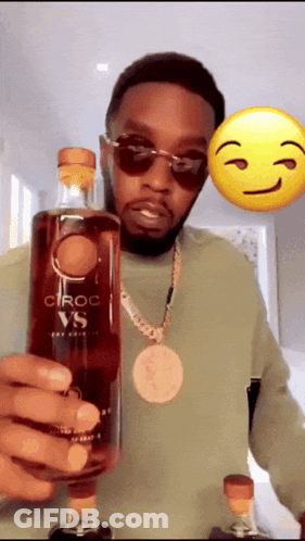 Man Holding Ciroc Bottle GIF