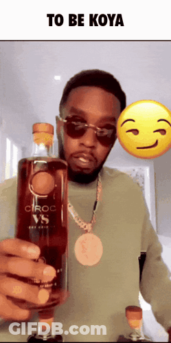 Man Holding Ciroc Bottle GIF