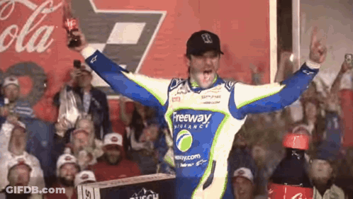 Man Holding Coca Cola Bottle Before Crowd GIF