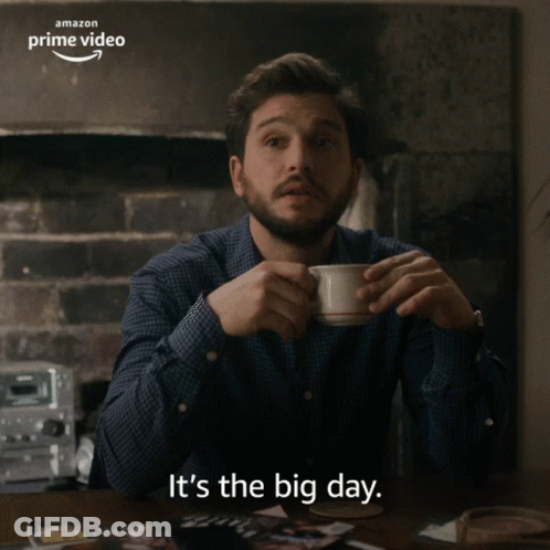Man Holding Coffee It's The Big Day GIF