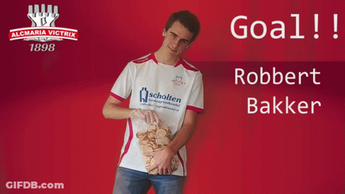Man Holding Cookies Saying Goal Robbert Baker GIF