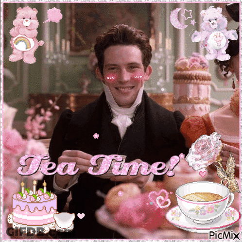 Man Holding Cup Of Tea Saying Tea Time GIF