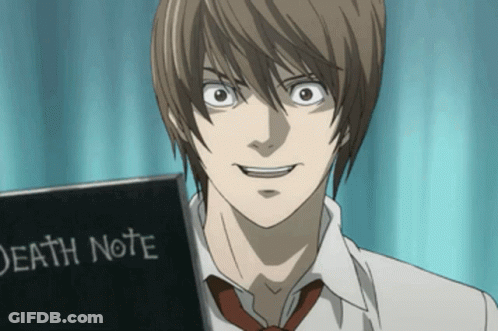 Man Holding Death Note Book GIF