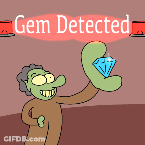 Man Holding Diamond Under Gem Detected Sign GIF