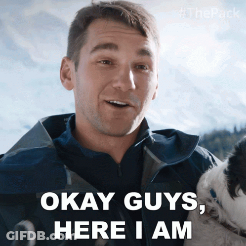 Man Holding Dog Saying Okay Guys GIF
