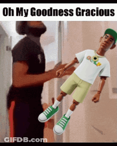 Man Holding Doll Saying Oh My Goodness Gracious GIF