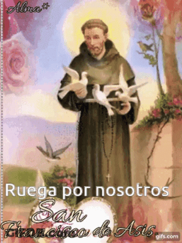 Man Holding Doves Ruega Por Nosotros San Francisco De Asis GIF