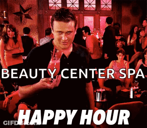 Man Holding Drink At Beauty Center Spa GIF