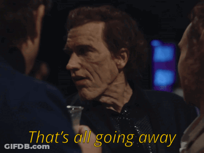 Man Holding Drink Saying It's Going Away GIF