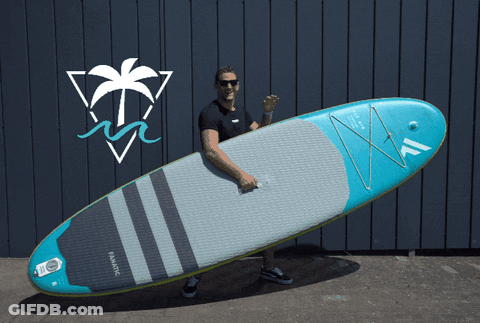 Man Holding Fanatic Paddle Board GIF