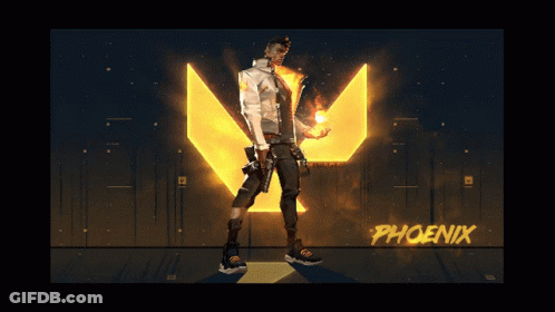 Man Holding Fireball In Front Of Phoenix Logo GIF