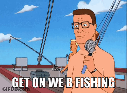 Man Holding Fishing Rod Get On Web Fishing GIF