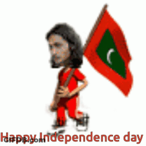Man Holding Flag Happy Independence Day GIF