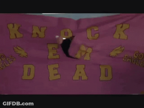 Man Holding Flag Saying Dead GIF