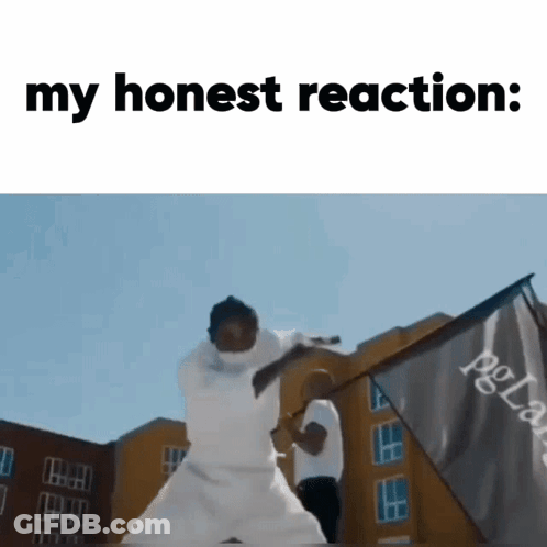 Man Holding Flag With Honest Reaction GIF