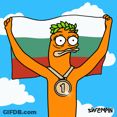 Man Holding Flag With Medal And Number 3 GIF