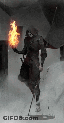 Man Holding Flaming Object GIF