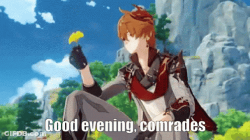 Man Holding Flower Saying Good Evening Comrades GIF