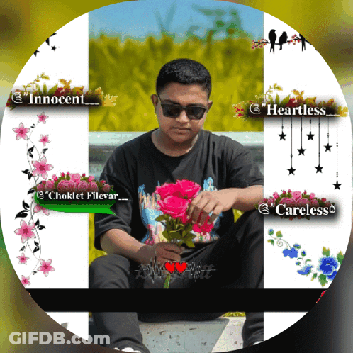 Man Holding Flowers With Innocent Heartless Careless GIF