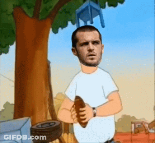 Man Holding Football With Chair Over Head GIF