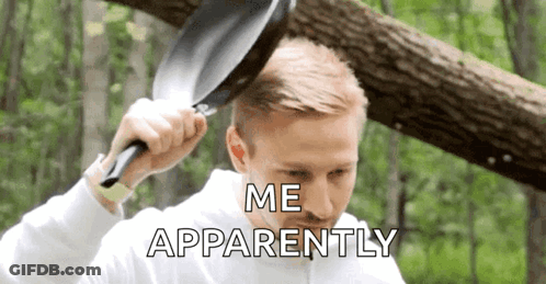 Man Holding Frying Pan Saying Me Apparently GIF