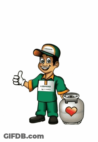 Man Holding Gas Cylinder With Bom Dia GIF
