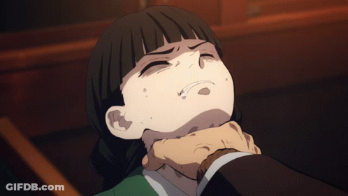 Man Holding Girl's Neck Cartoon GIF