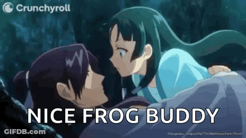 Man Holding Girl Saying Nice Frog Buddy GIF