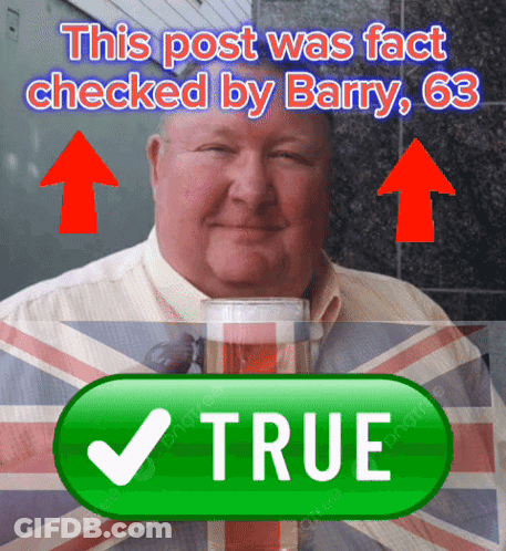 Man Holding Glass Of Beer Next To Green True Button GIF