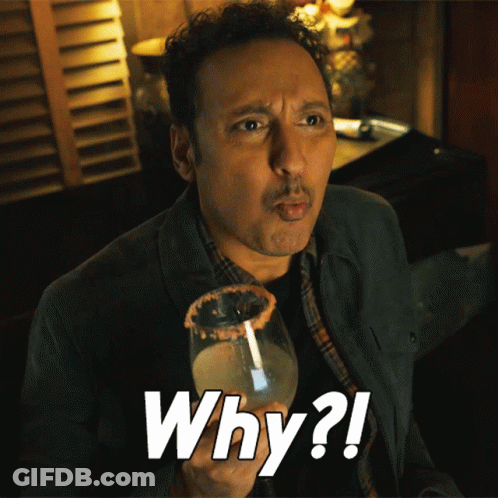 Man Holding Glass With Why GIF