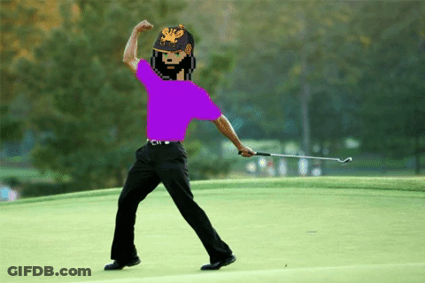 Man Holding Golf Club GIF