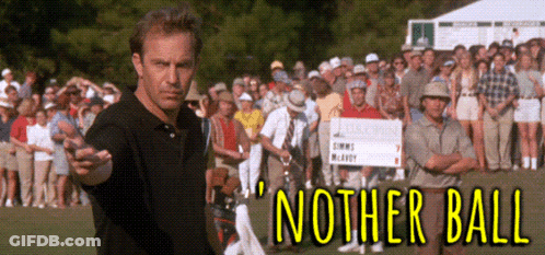 Man Holding Golf Club In Front Of Crowd Saying Nother Ball GIF