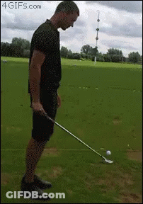 Man Holding Golf Club On Course GIF