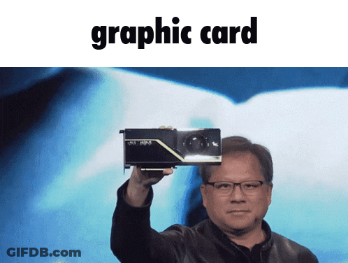Man Holding Graphic Card Saying Graphic Card GIF