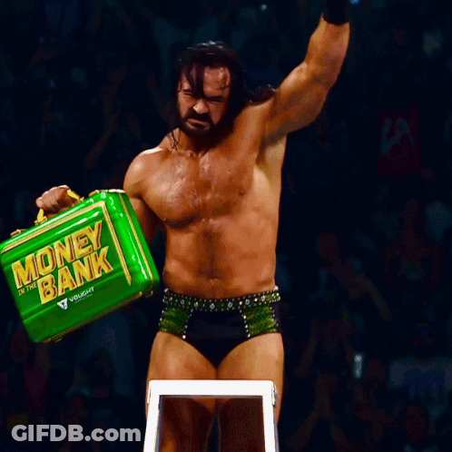 Man Holding Green Briefcase Saying Money Bank GIF