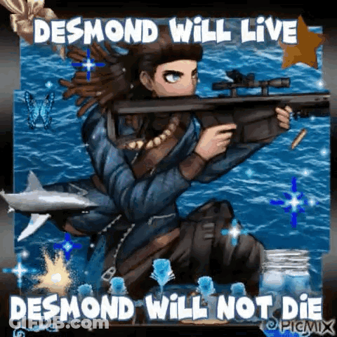 Man Holding Gun Desmond Will Live GIF