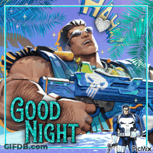 Man Holding Gun Good Night GIF